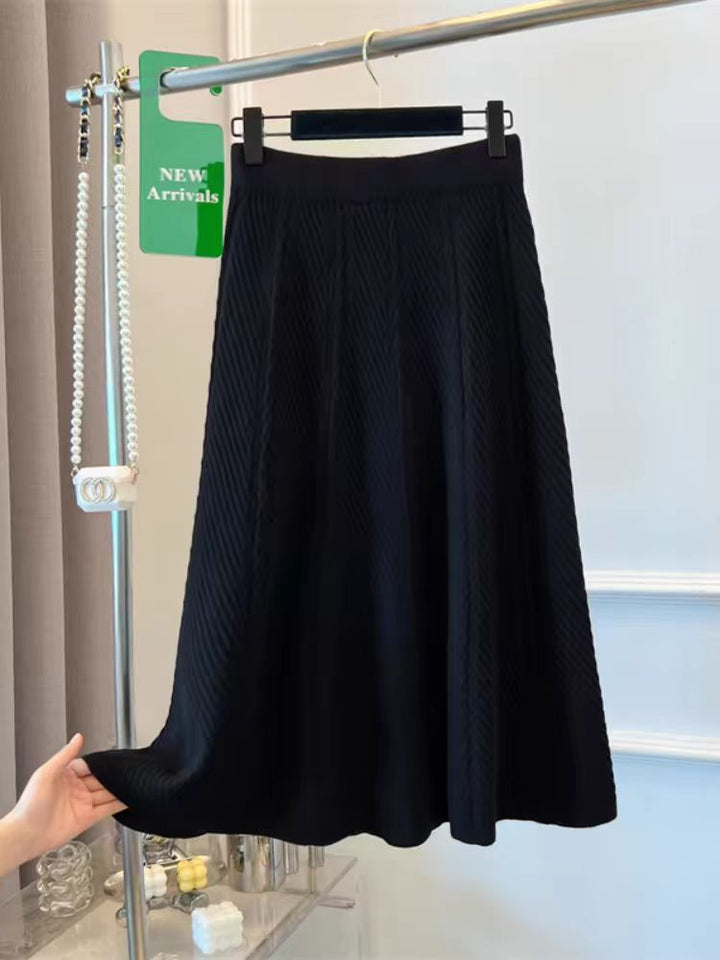 Damen Maxirock mit strukturiertem Rippdesign Drune