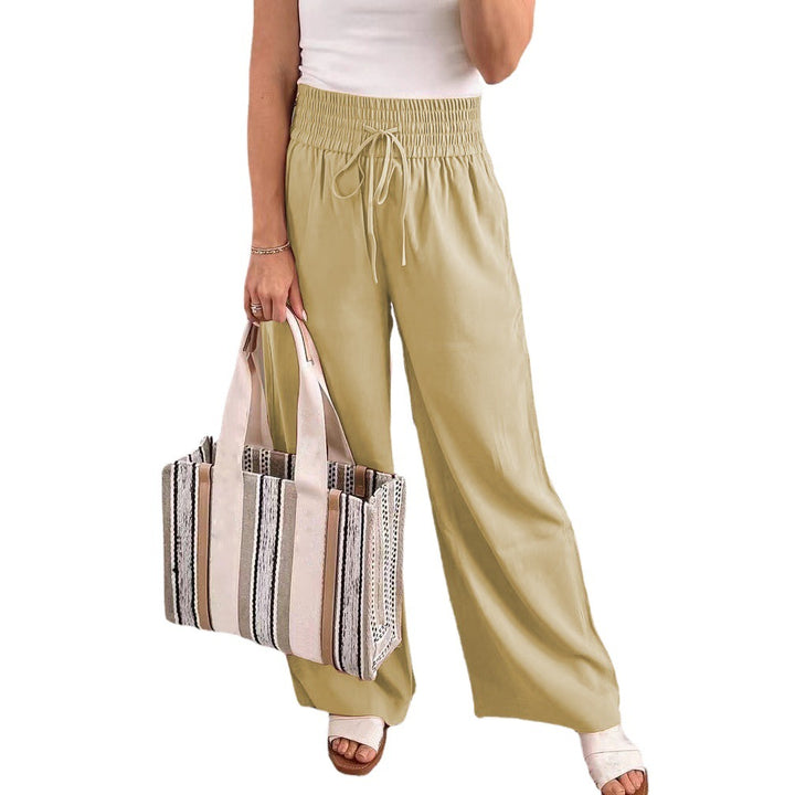Damen Bequeme und lässige Palazzo-Hose mit Kordelzug Drune