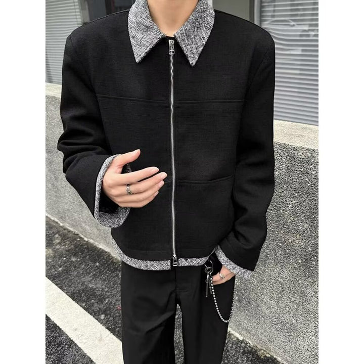 Herren moderne Übergangsjacke mit praktischen Taschen und stylishem Kragen Drune