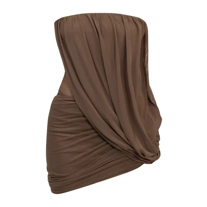 Damen Wickelkleid aus fließendem Material Drune