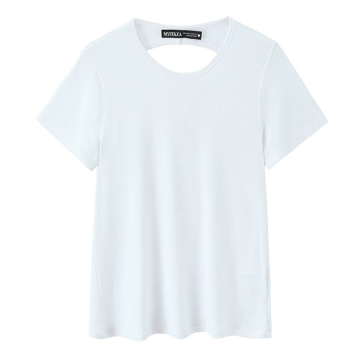 Damen Sportliches T-Shirt mit modischem Rückenausschnitt Drune