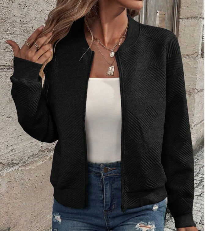 Damen sportliche Bomberjacke mit strukturiertem Design und praktischen Taschen Drune