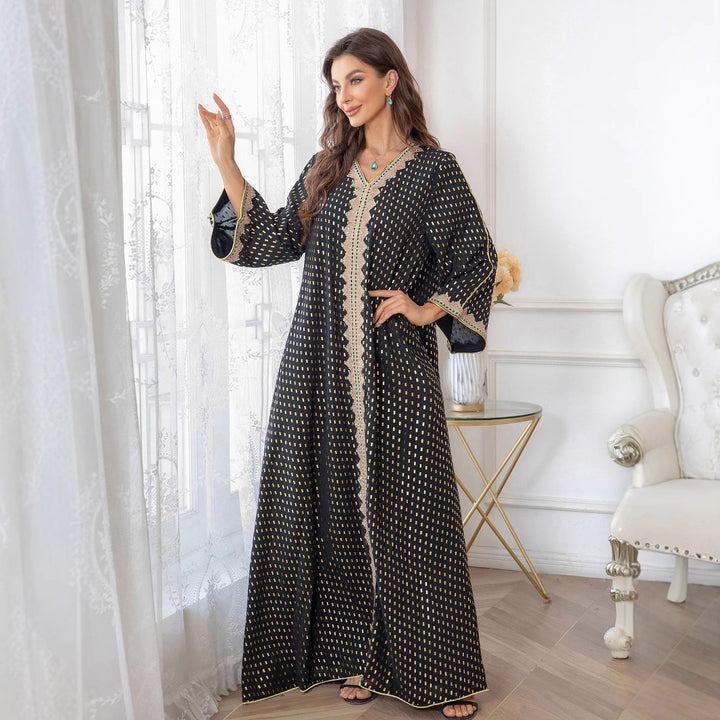 Damen Kaftankleid mit eleganter Schnürung und ärmellosem Design Drune