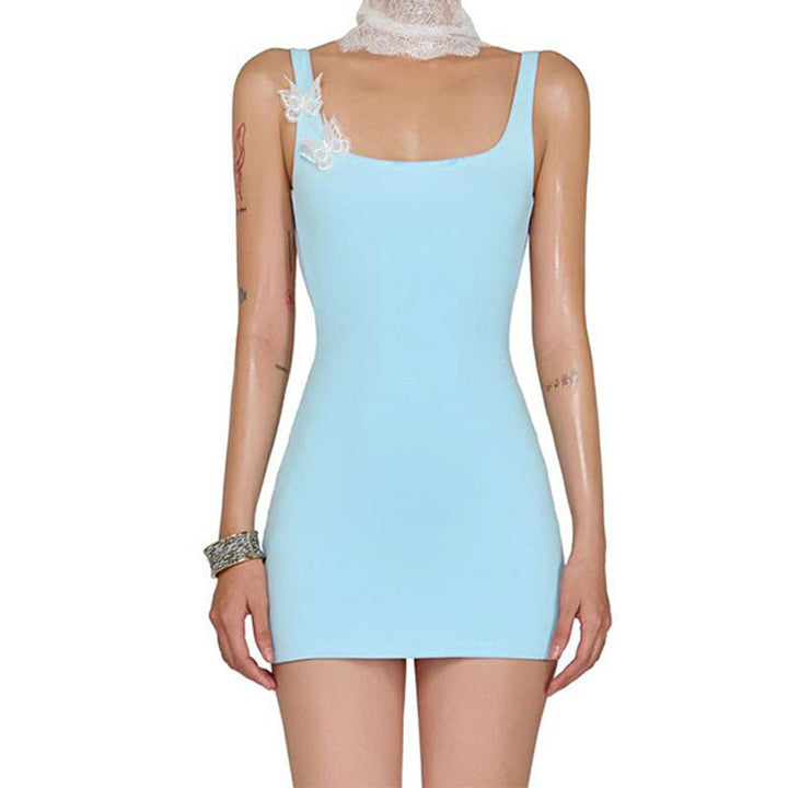 Damen Elegantes figurbetontes Minikleid mit floralem Akzent Drune
