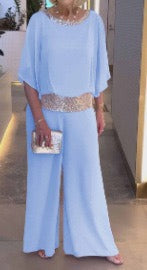 Damen festliches Abendkleid mit funkelndem Oberteil und schwingendem Saum Drune