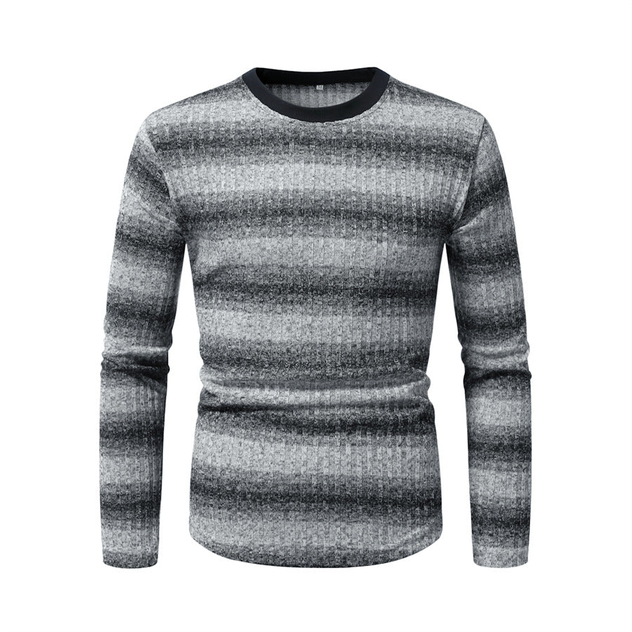 Herren Langarmshirt aus strukturiertem Material mit modischem Streifenmuster Drune