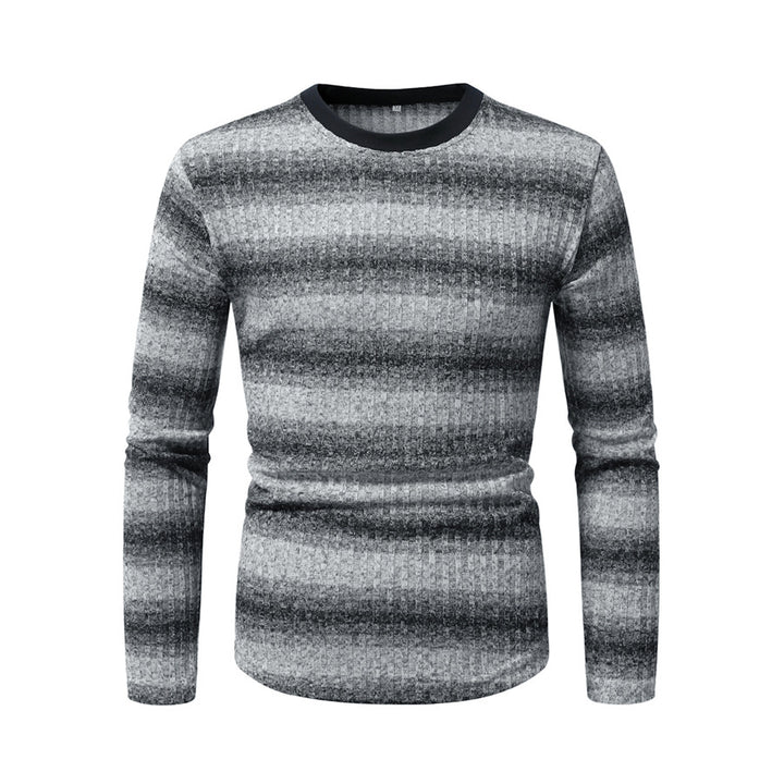 Herren Langarmshirt aus strukturiertem Material mit modischem Streifenmuster Drune