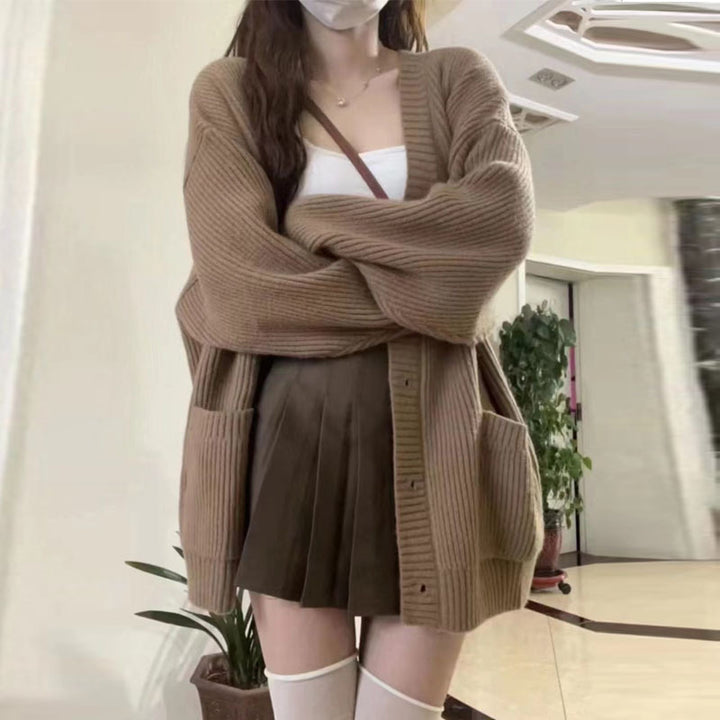 Damen Grobstrick-Cardigan mit Taschen und weichem Schnitt Drune