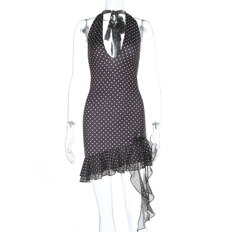 Damen Polka Dot Cocktailkleid Drune