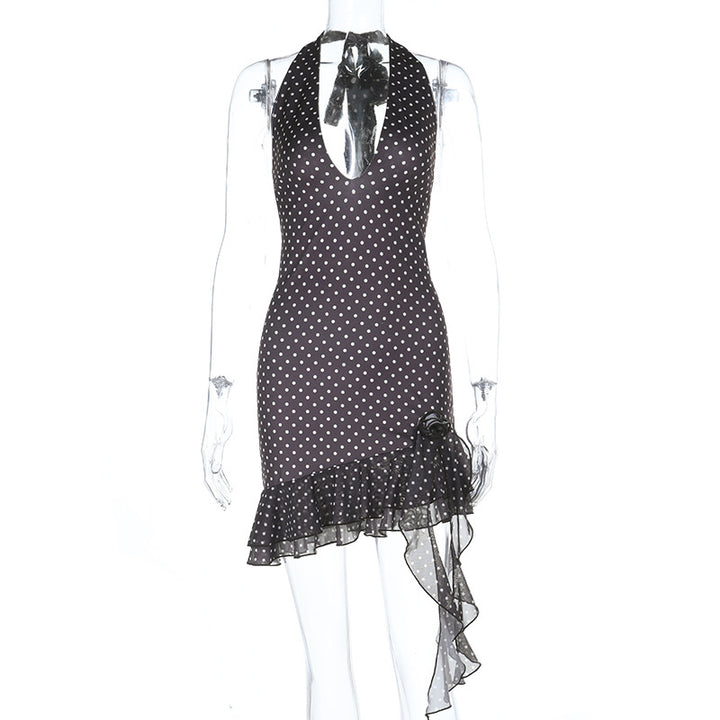 Damen Polka Dot Cocktailkleid Drune
