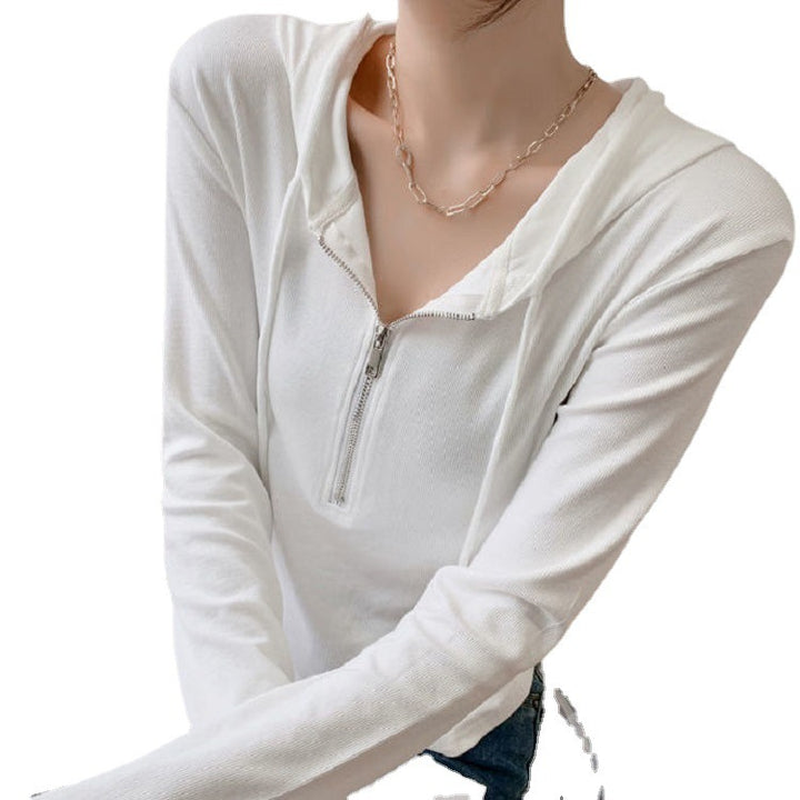 Damen lässiges Kapuzenshirt mit Reißverschluss Drune