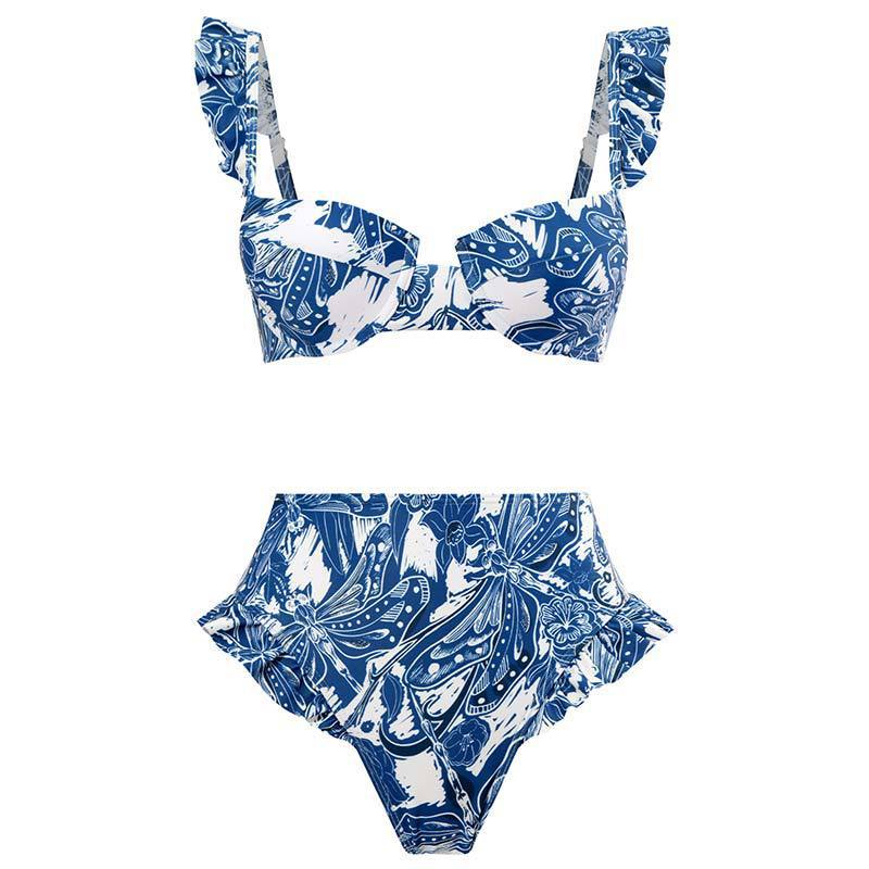 Damen Bikini-Set mit raffinierten Rüschen und elegantem Wickelrock Drune
