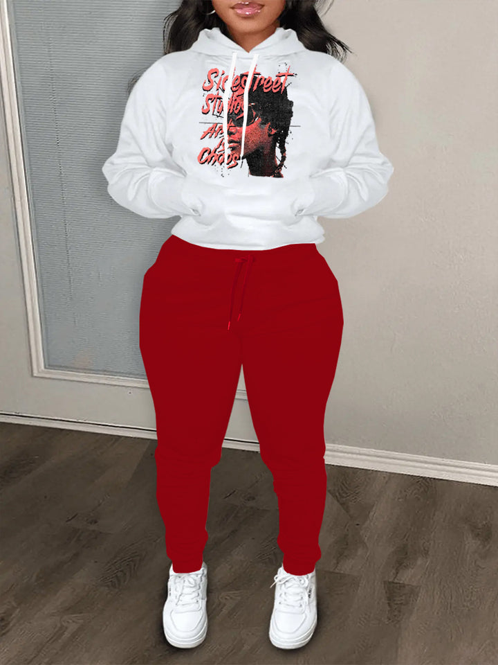 Herren Hoodie und Jogginghose Set mit auffälligem Grafikelement Drune