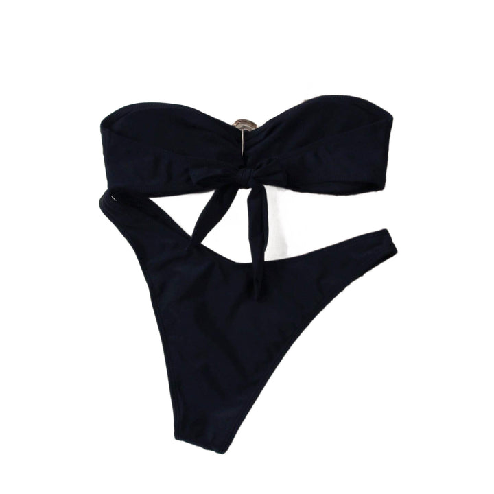 Damen Bikini-Set mit elegantem Bandeau-Oberteil und modischem Hosenumfang Drune