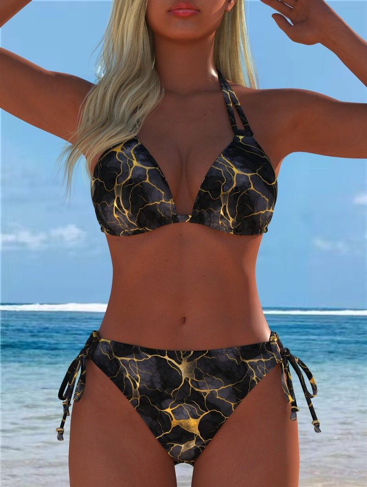 Damen Bikini-Set mit verspieltem Schnitt und trendigem Mustermix Drune