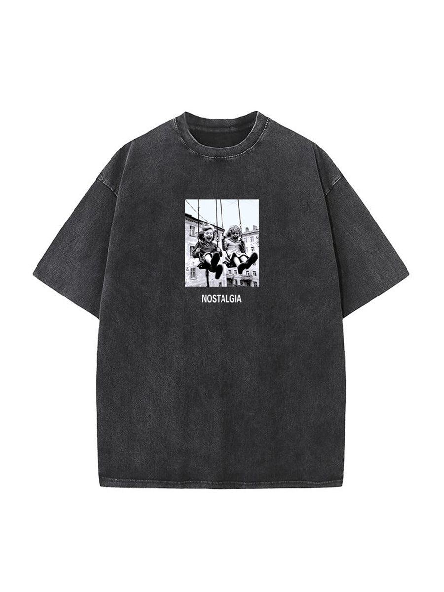 Damen Oversized T-Shirt mit nostalgischem Grafikdesign Drune
