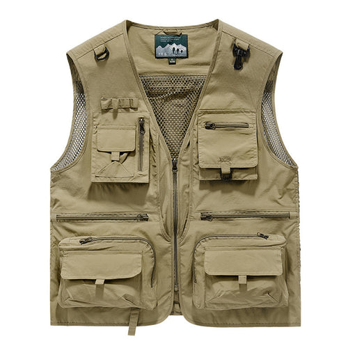 Herren nan multifunktionale Angel- und Outdoorweste mit zahlreichen Taschen und Meshfutter Drune