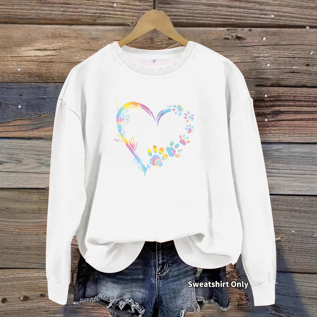 Damen Sweatshirt mit floralem Herzdesign und bequemer Passform Drune