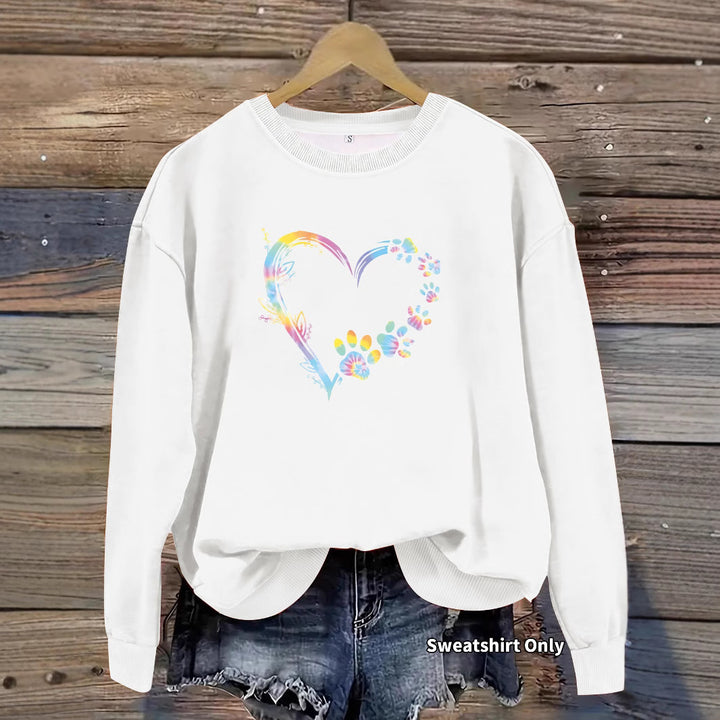 Damen Sweatshirt mit floralem Herzdesign und bequemer Passform Drune