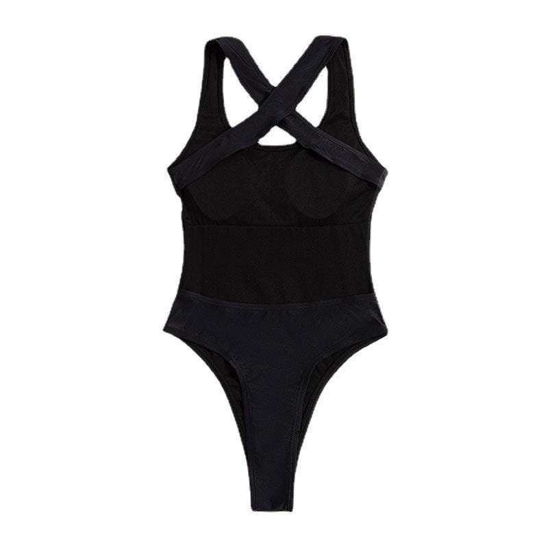 Damen Sportlicher Einteiler Badeanzug Drune