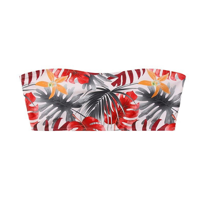 Damen Bandeau-Bikini Top mit floralem Design Drune