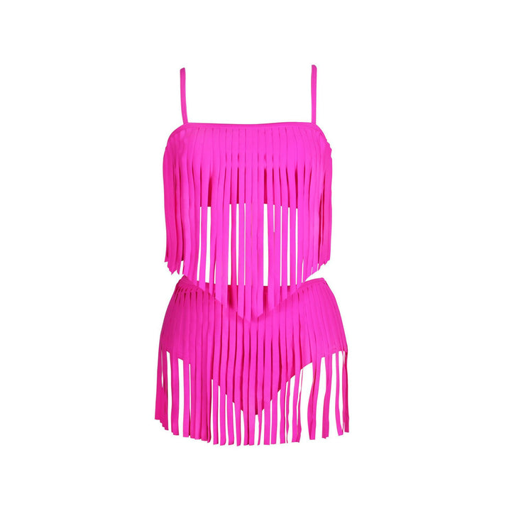 Damen Fransen-Bikini-Set mit modischem Oberteil und figurbetontem Unterteil Drune