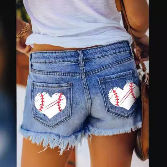 Damen Destroyed Denim-Shorts Drune