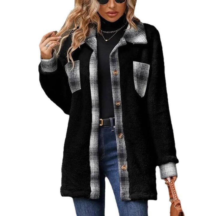 Drune | Damen Fleece Shirtjacke Kariert Gefüttert