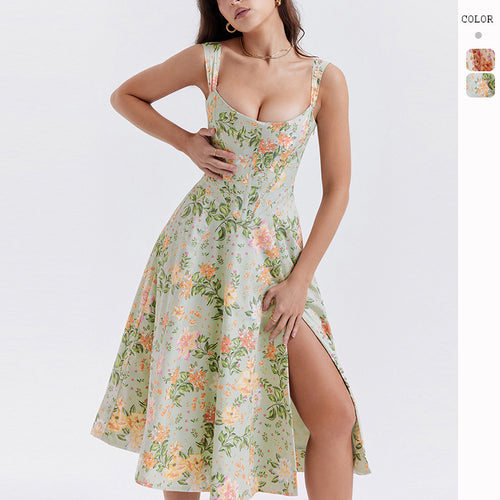 Damen Maxikleid mit schulterfreiem Design und floralem Muster Drune