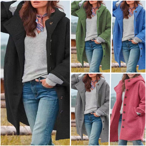 Damen Oversized Wollmantel Drune