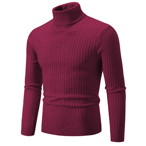 Herren nan taillierter Rollkragenpullover aus feinem Feinstrick mit geripptem Kragen Drune