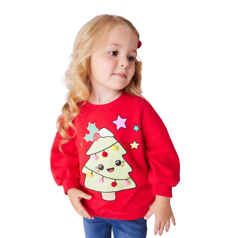 Mädchen Sweater mit festlichem Weihnachtsbaum-Motiv Drune