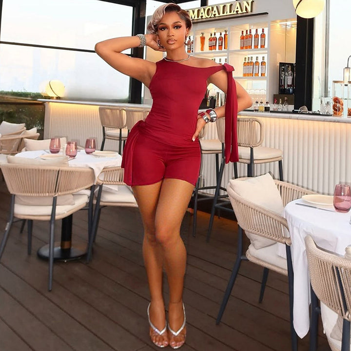 Damen Modisches Oberteil mit asymmetrischem Schnitt und Chiffon-Material Drune