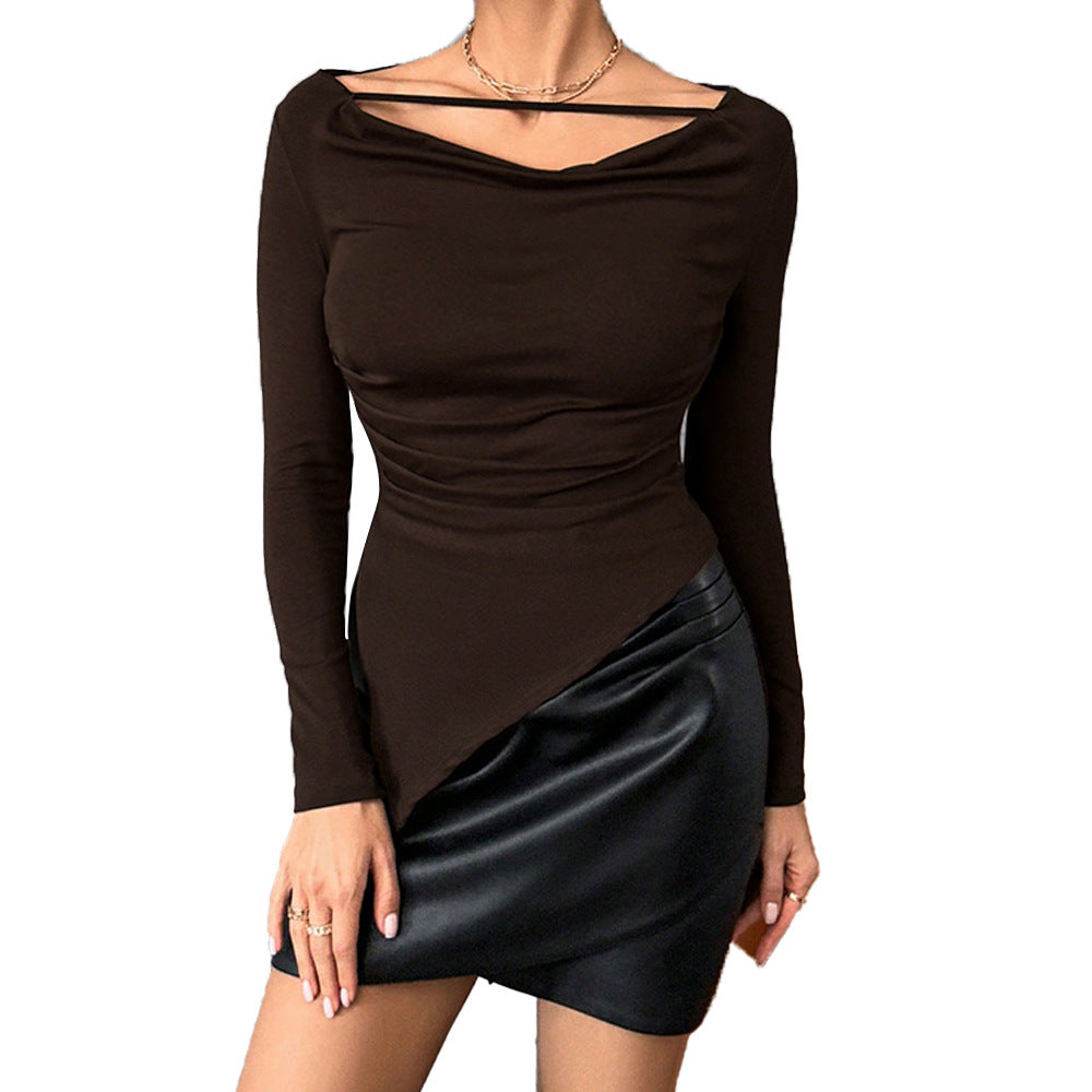 Damen Langarmoberteil mit raffiniertem asymmetrischen Schnitt und einzigartigem Schulterdesign Drune