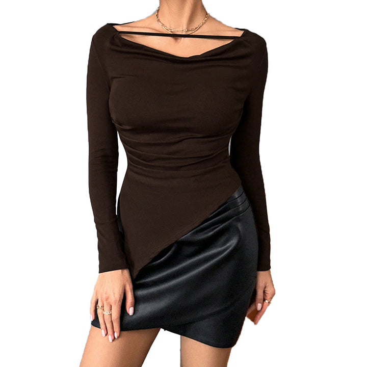 Damen Langarmoberteil mit raffiniertem asymmetrischen Schnitt und einzigartigem Schulterdesign Drune