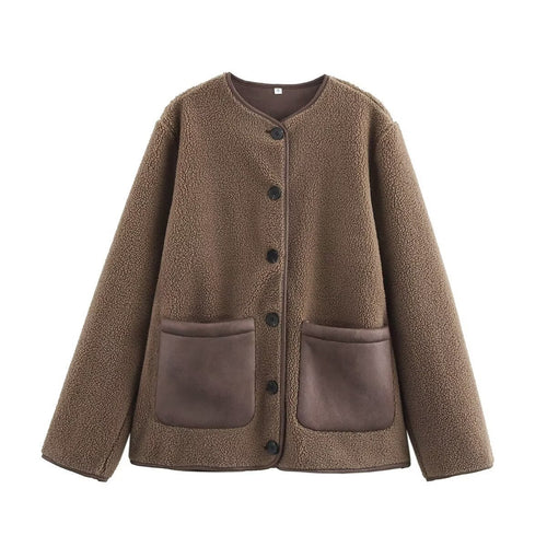 Damen Fleecejacke mit praktischen Taschen und knöpfbaren Details Drune