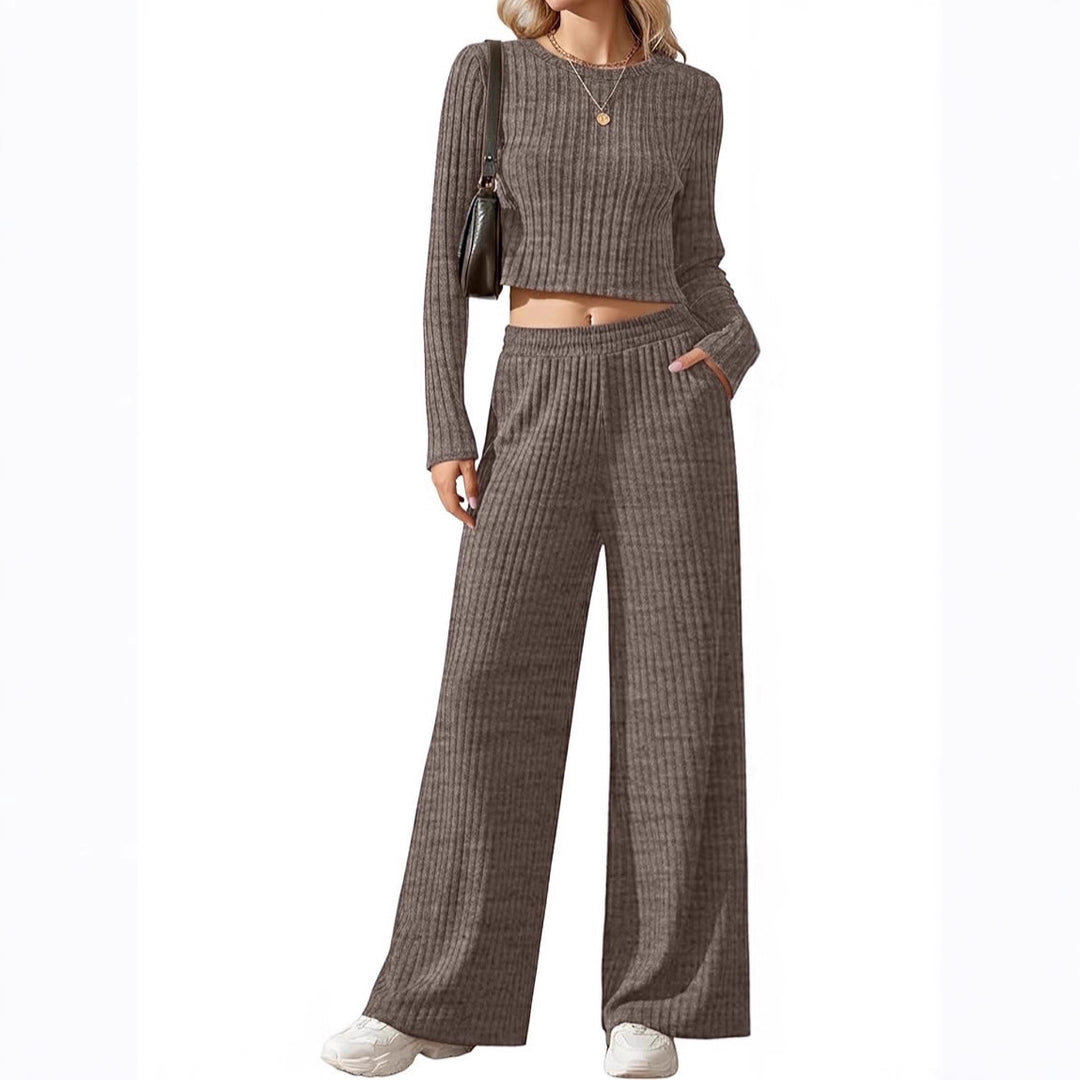 Damen elegantes und lässiges Strickensemble mit weitem Schnitt Drune