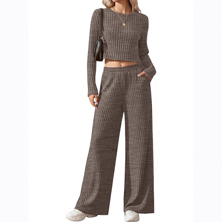 Damen elegantes und lässiges Strickensemble mit weitem Schnitt Drune