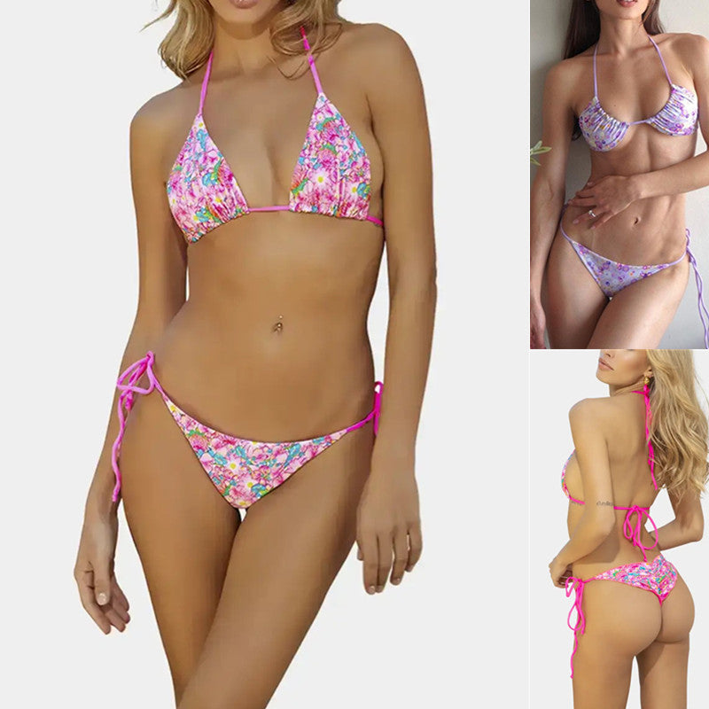 Damen Blumenmuster Bikini Drune