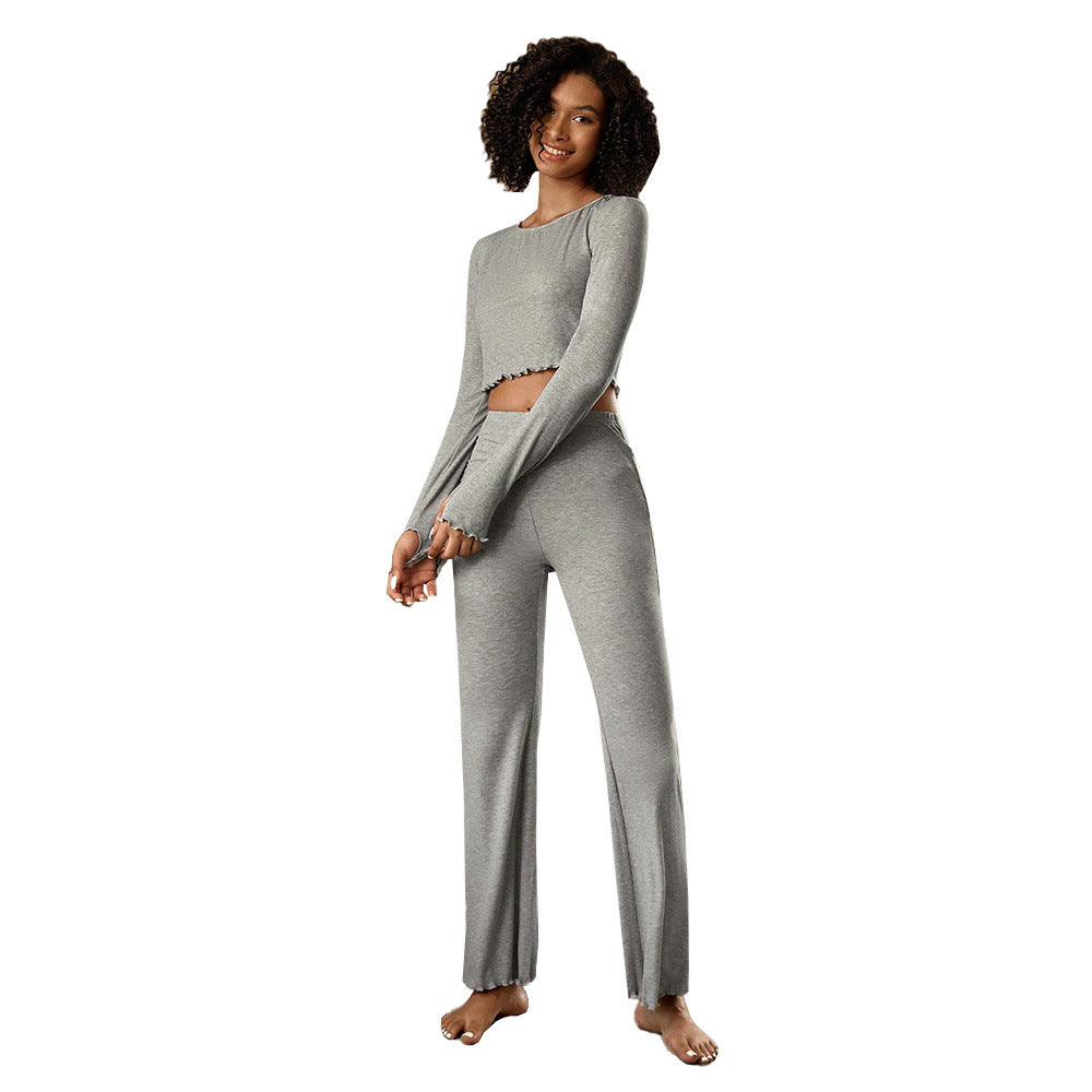 Damen Set aus langer Ärmeln und figurbetonender Leggings Drune