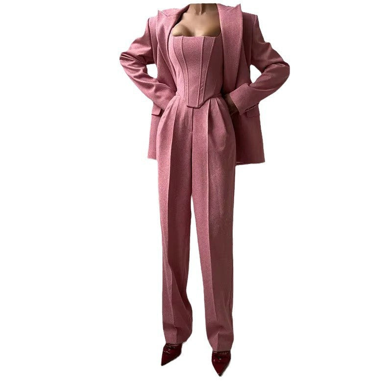 Damen stilvolles Tailleur-Set mit tailliertem Oberteil Drune