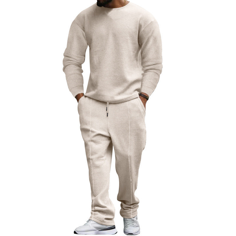 Herren lässiges Sweatshirt und Jogginghose Set mit strukturiertem Stoff Drune