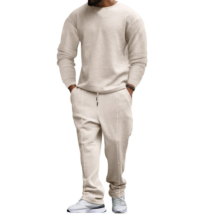 Herren lässiges Sweatshirt und Jogginghose Set mit strukturiertem Stoff Drune