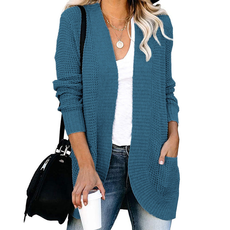 Damen Strickjacke mit offenem Schnitt und seitlichen Taschen Drune