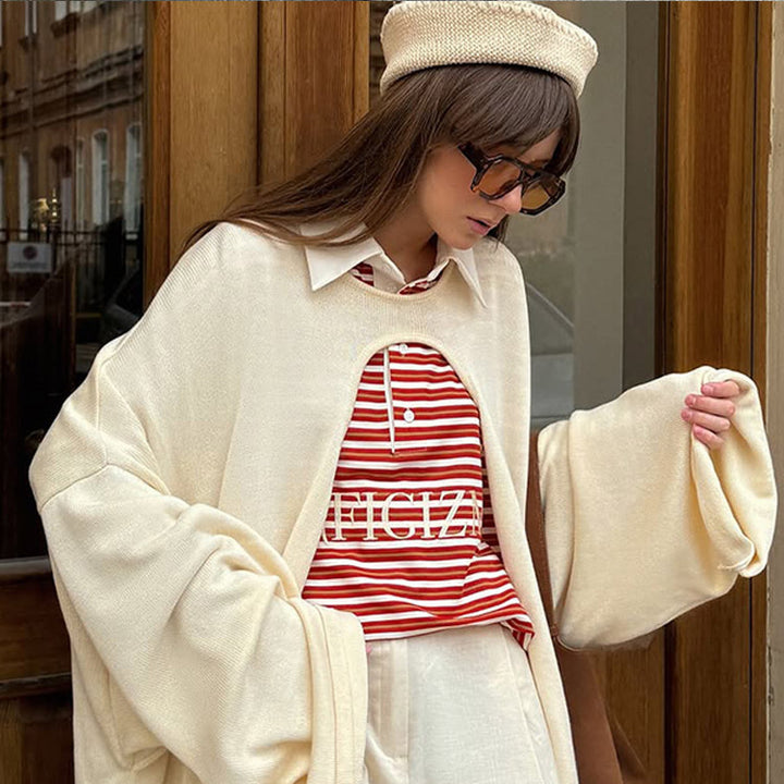 Damen Oversized Knit-Jacke Drune