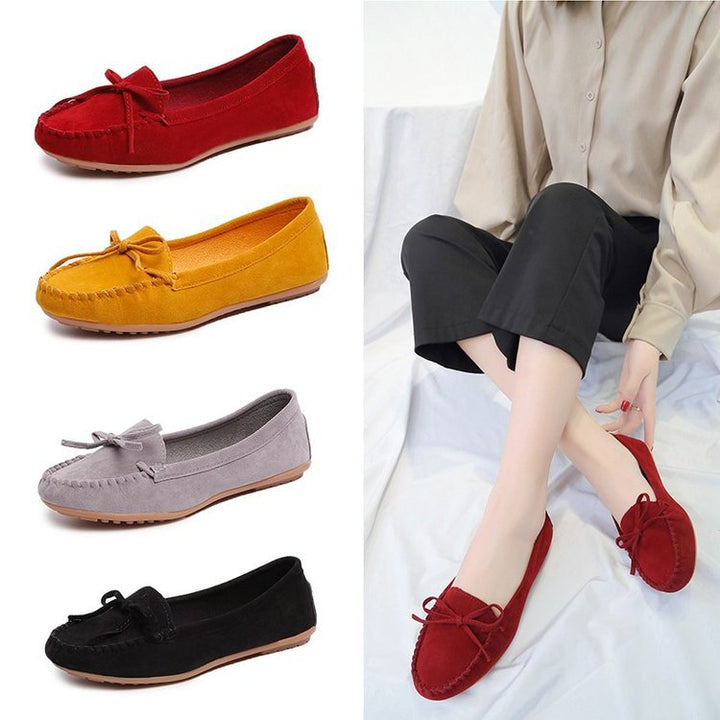 Damen Mokassins mit eleganter Ziernaht und weichem Veloursleder Drune