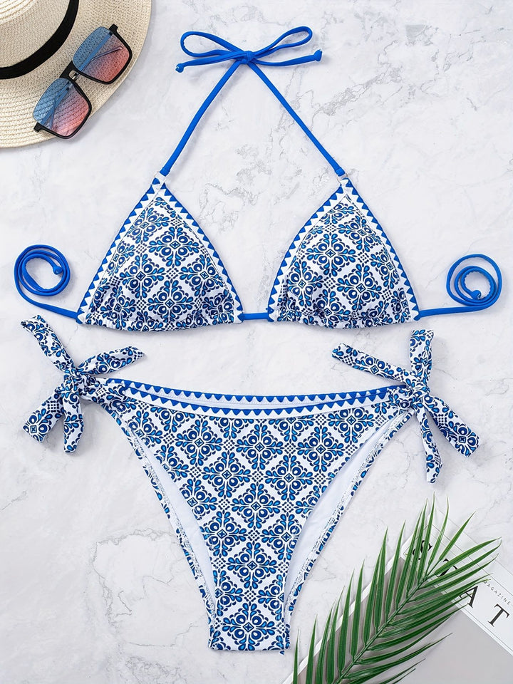 Damen Triangel-Bikini mit verspieltem Knoten-Design Drune