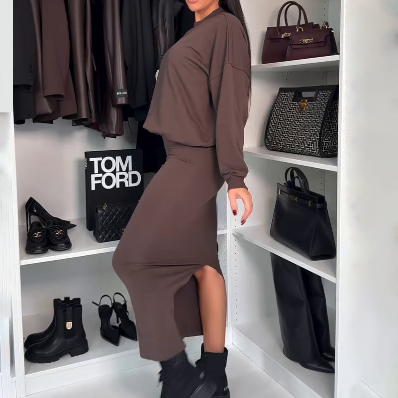 Damen Modisches Sweatshirt und Rock Ensemble Drune