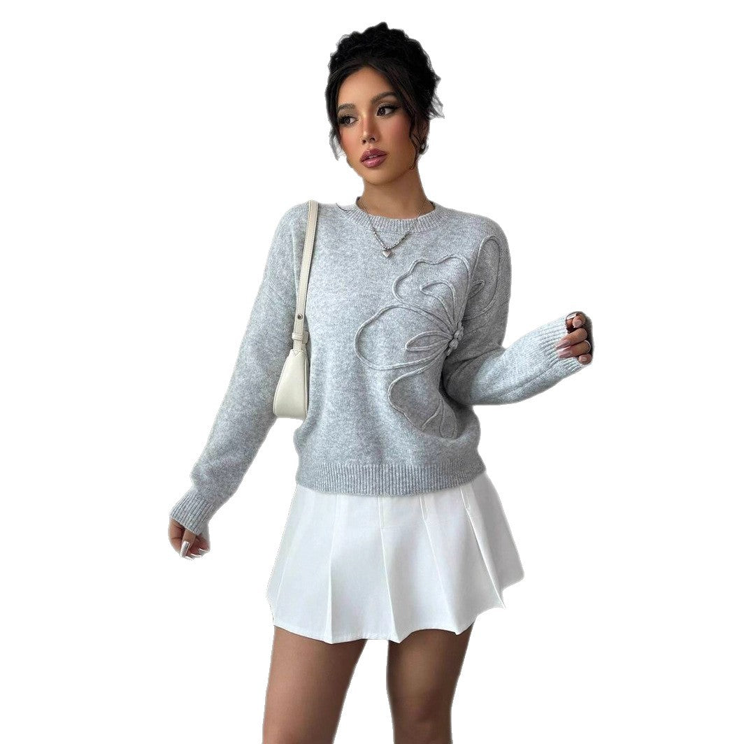 Damen Strickpullover mit einzigartigem floralem Design Drune
