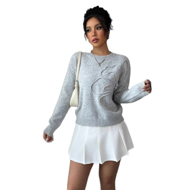 Damen Strickpullover mit einzigartigem floralem Design Drune